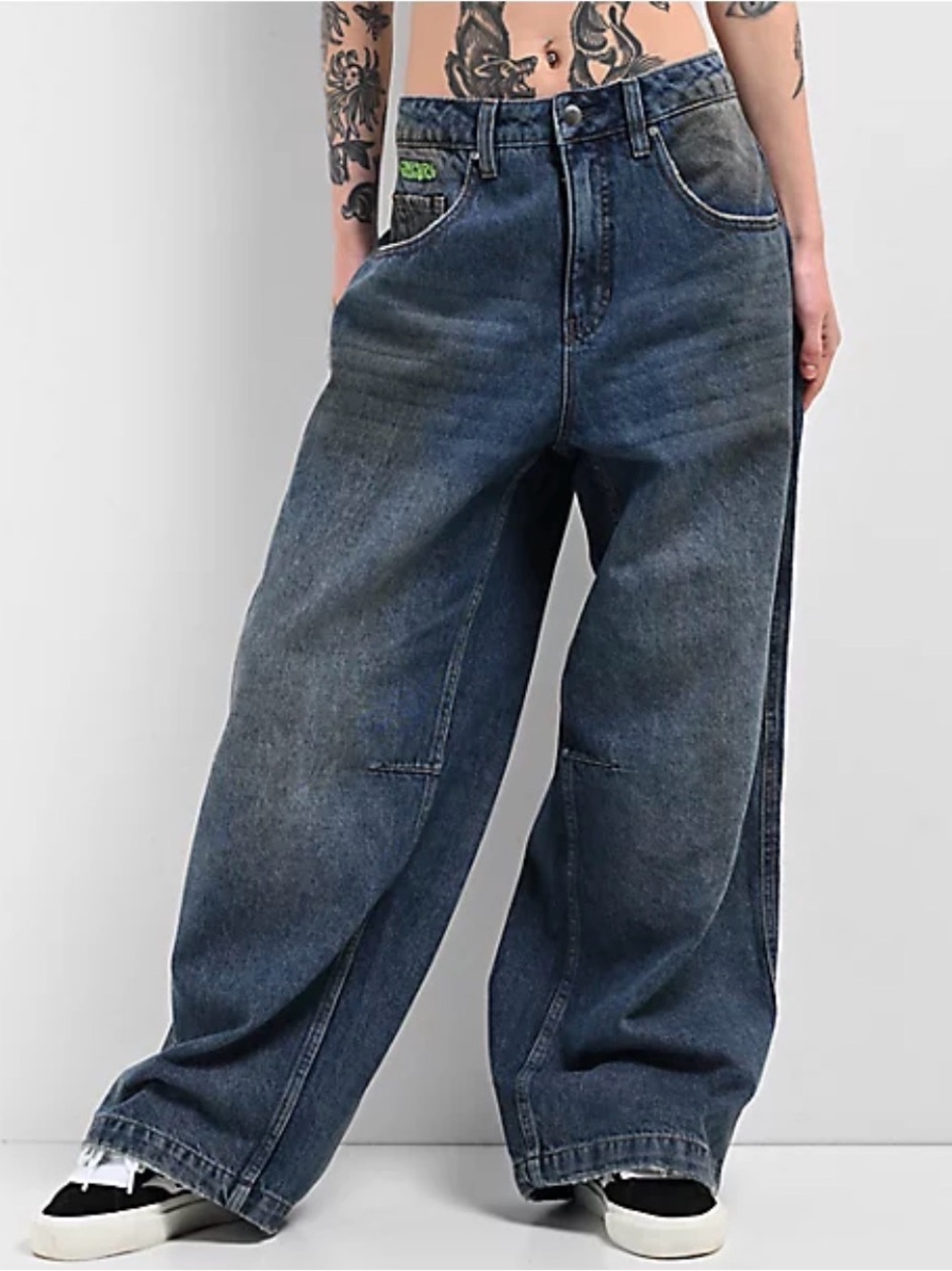 Empyre Boxcar Extent Wide Leg Blue Denim Jeans